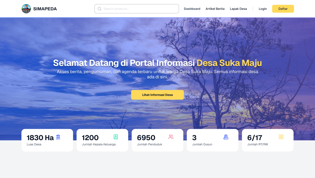 website informasi desa mockup